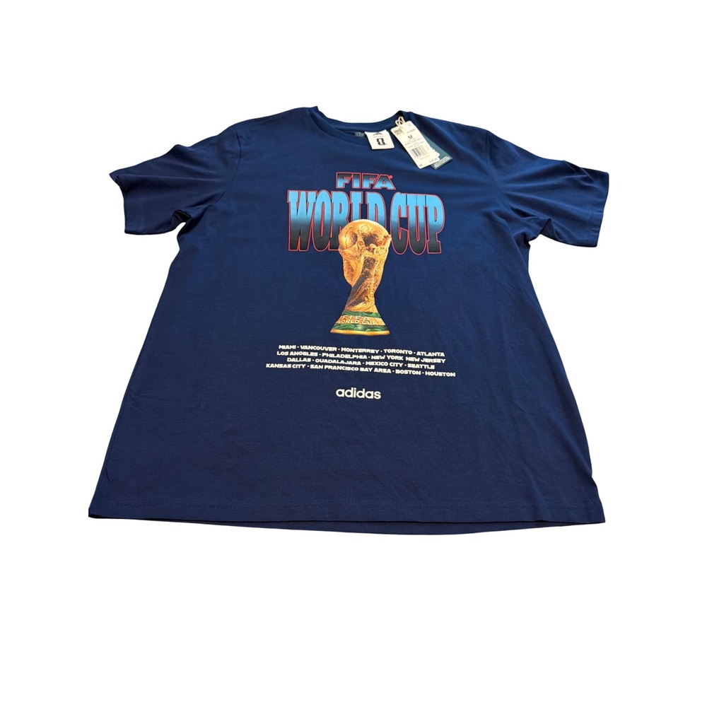 Adidas Mens FIFA World Cup 26 Tour Tee 2 Dark Blue Graphic T-Shirt KH3680 M